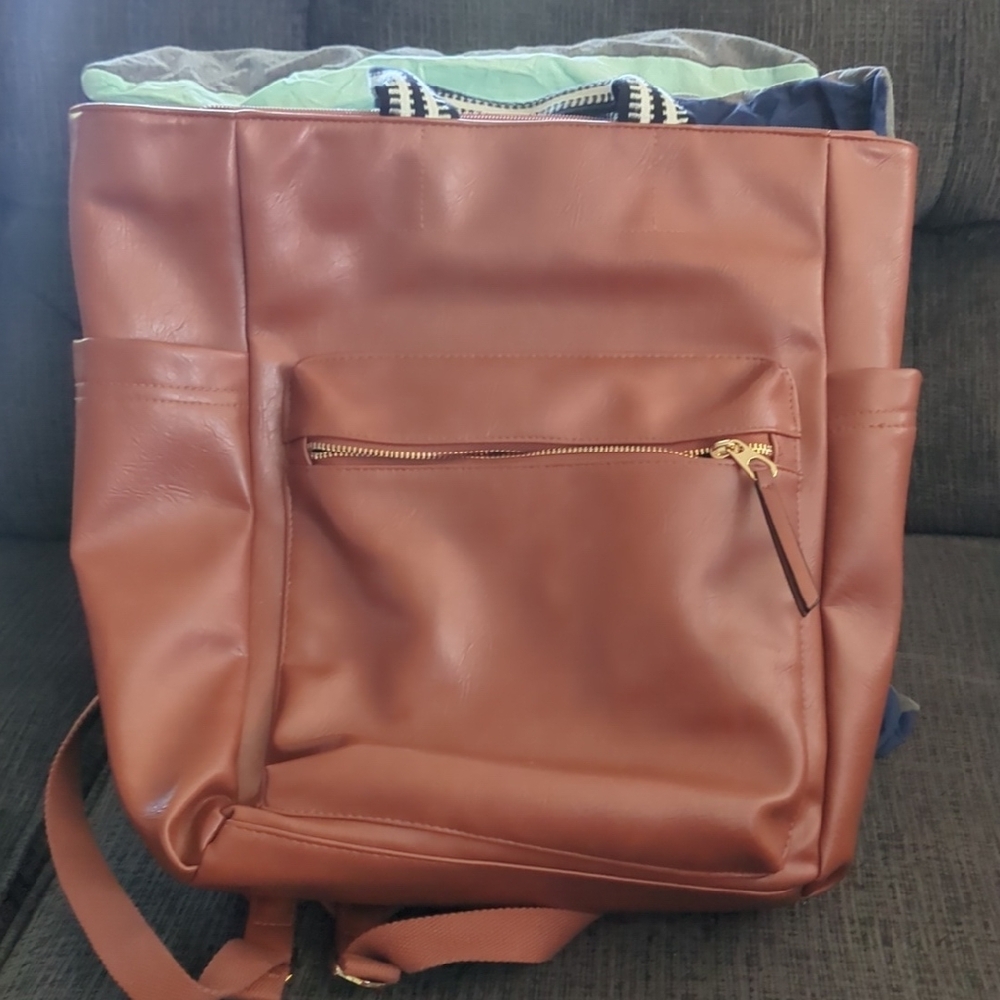 Universal Thread Brown Backpack with Leather Finish